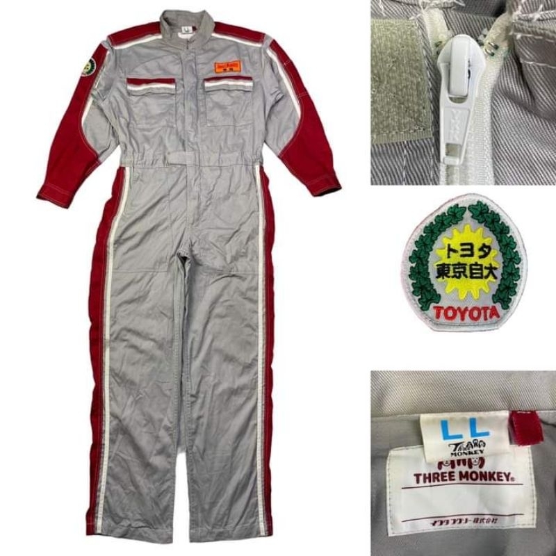 ชุดหมี ชุดช่างTOYOTAแท้นำเข้าจากญี่ปุ่น สีสดเสมอตัว 98%