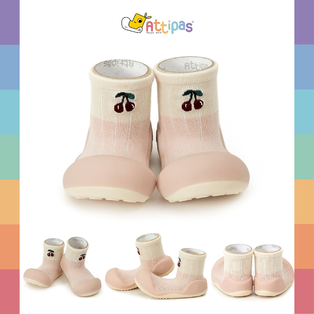 NEW 2023! รองเท้าหัดเดิน Attipas - รุ่น Cherry- [สี :Pink] [รุ่น Premium]