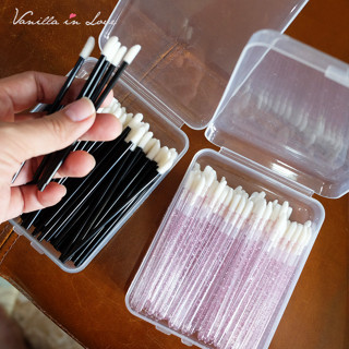 SB80 แปรงทาปากใช้แล้วทิ้ง แปรงเทสเตอร์ Disposable lipbrush pack 100 ชิ้น พร้อมกล่อ่ง