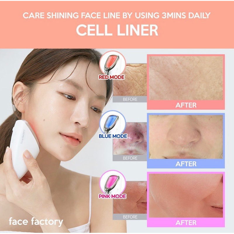 พร้อมส่งในไทย🇹🇭แถมเซรั่มขนาด30mlฟรี CELL LINER เครื่องมินิไฮฟูเกาหลี Face Factory Korea