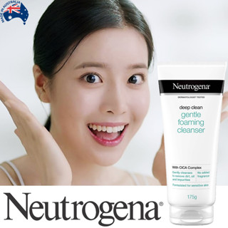 Neutrogena Deep Clean Gentle Foaming Cleanser With Cica Complex 175g ผลิตภัณฑ์ทำความสะอาดผิวหน้ากระจ่างใสสูตรพิเศษ