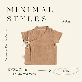 Cali เสื้อเด็กอ่อน​ผูกหน้า 0-3 เดือน สีพาสเทล🪸Minimal Styles *ป้าย Cali baby