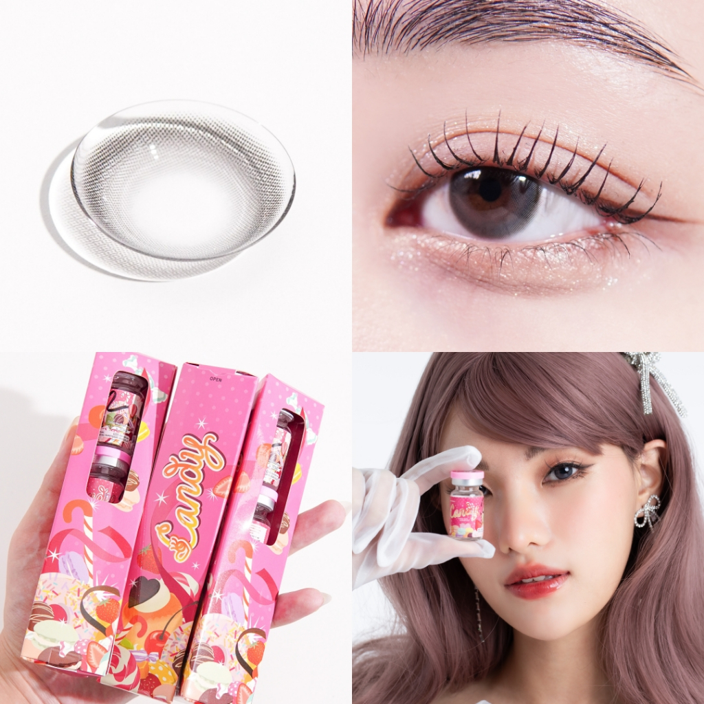 Candylens คอนแทคเลนส์ รุ่น Moon สีเทา พร้อมส่งแบบปกติ และค่าสายตาสั้น 0.00-10.00 แก้ตาลอย สีธรรมชาติ - รูปที่ 6