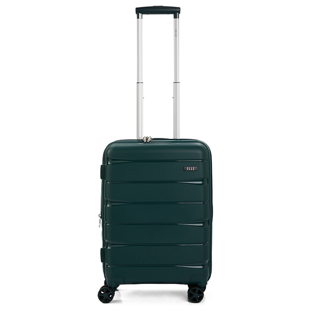 ELLE Travel Samson Collection, 100% PP (Polypropylene). Cabin Size 20" Luggage, Double Coil Secure Zipper, Expandable,