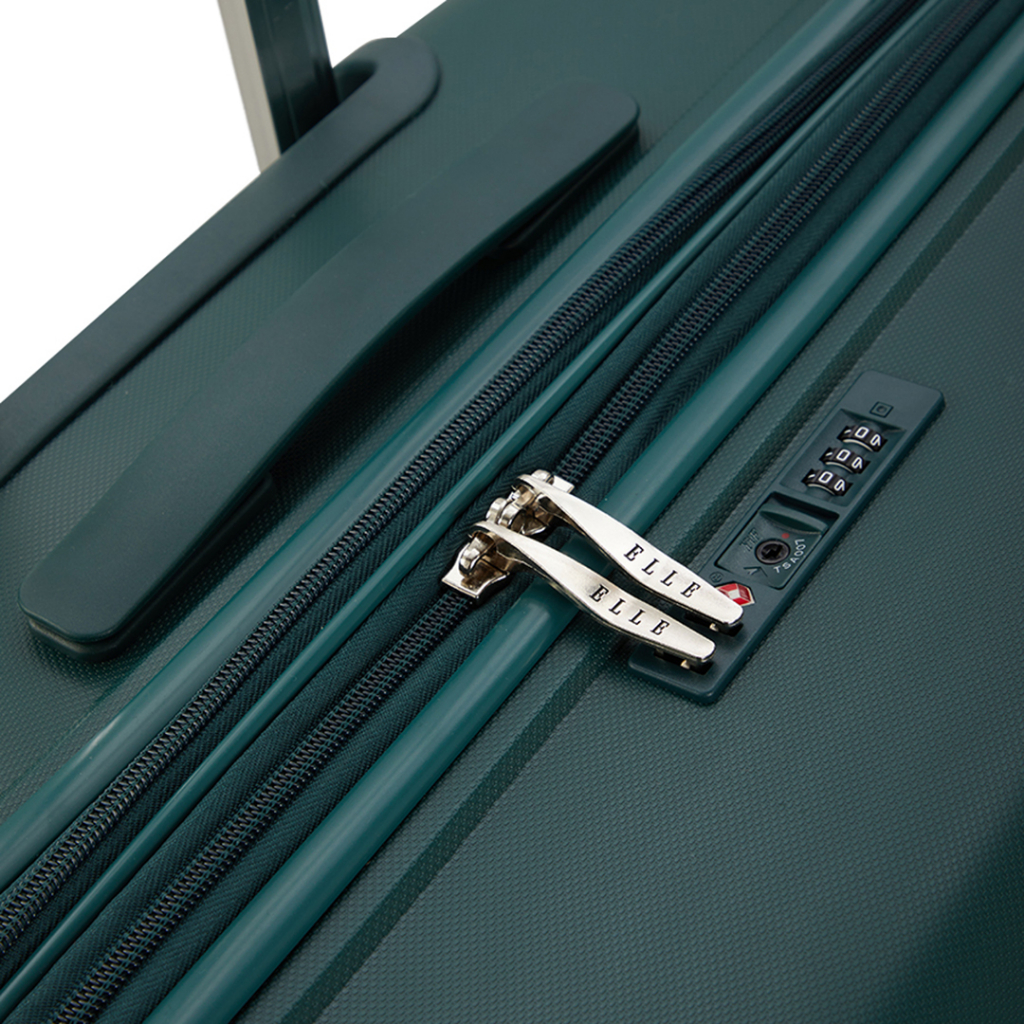 ELLE Travel Samson Collection, 100% PP (Polypropylene). Cabin Size 20" Luggage, Double Coil Secure Zipper, Expandable,