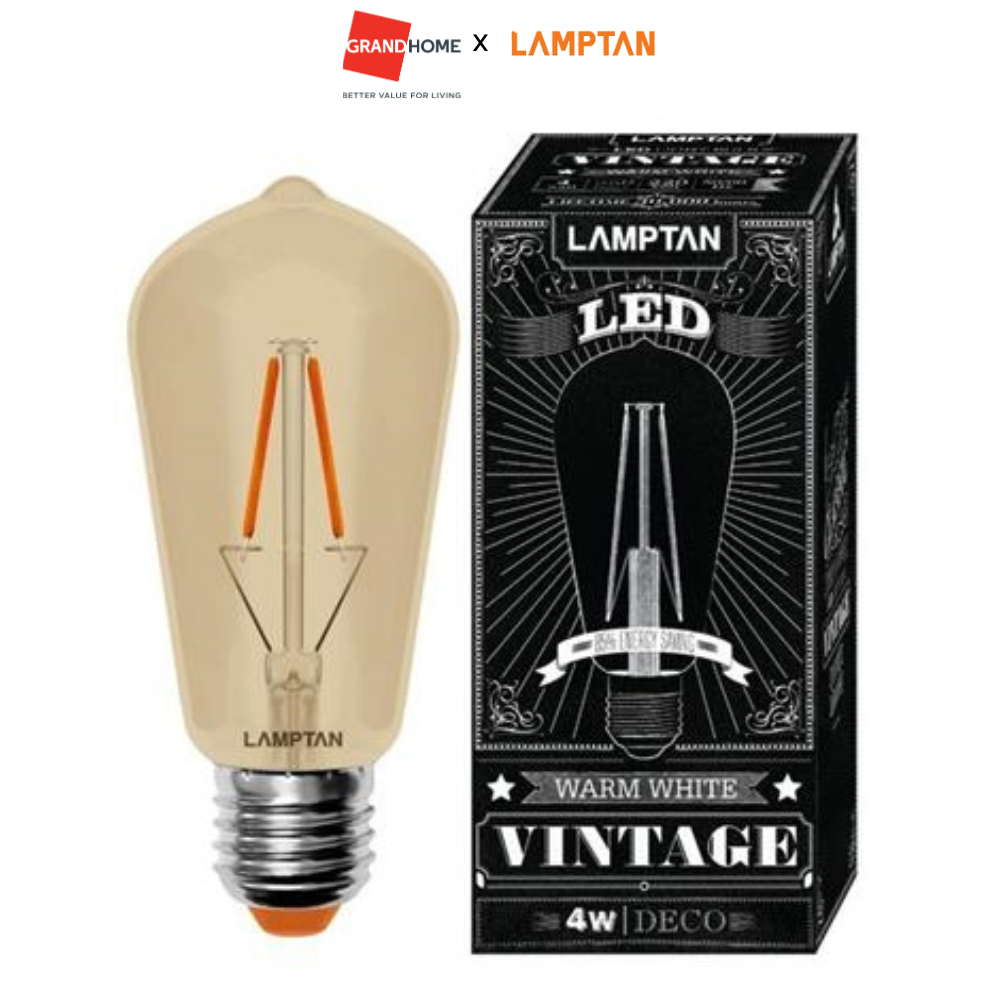 หลอดไฟวินเทจ LAMPTAN รุ่น DECO LED 4W  ขั้ว E27 Vintage หลอดไฟ