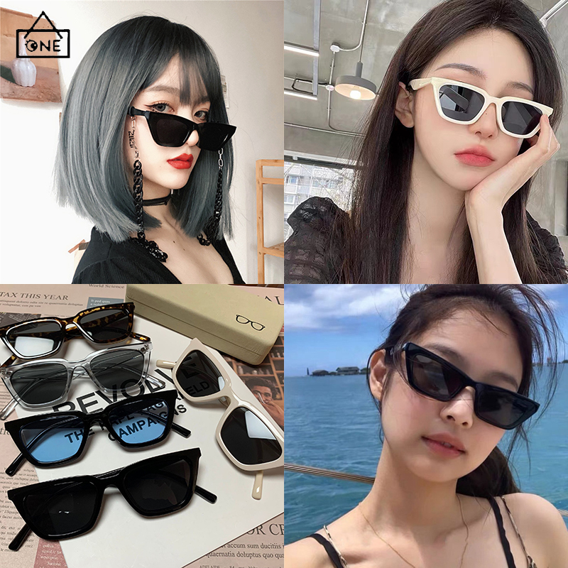 COD❤️แว่นตากันแดดUV400ป้องกันรังสียูวีแฟชั่นสไตล์เกาหลีตาแมวย้อนยุคกรอบขนาดเล็กแว่นกรองแสงผู้ชายและผู้หญิง-a.one