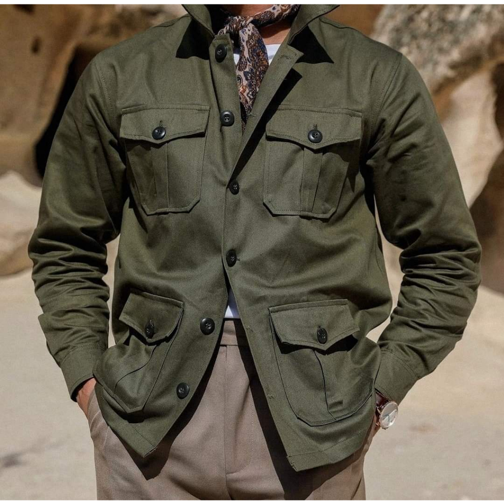 SAFARI JACKET (สีเขียว)