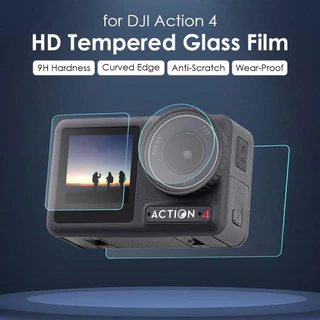 ฟิล์มกระจก DJI Action 3 / 4 / 5 pro ติดง่าย เว้นขอบ ไม่ดันเคส Tempered Glass Film for DJI OsmoAction