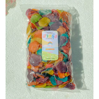 ข้าวเกรียบปลา สูตรเรนโบว์ ข้าวเกรียบสีรุ้ง 500 กรัม ข้าวเกรียบดิบ