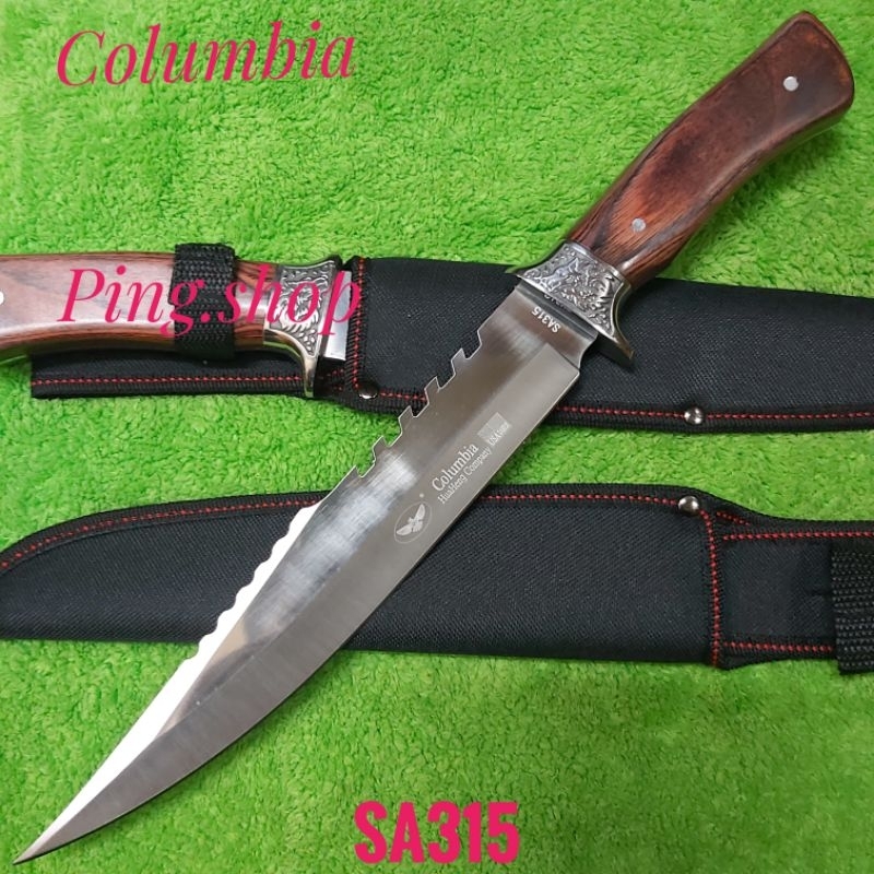 อุปกรณ์เดินป่า มีด มีดพก มีดเดินป่า มีดพกใบตาย มีดพกเดินป่า Columbia รุ่น SA315 USA ใบเลสด้ามไม้ – โปรปัง