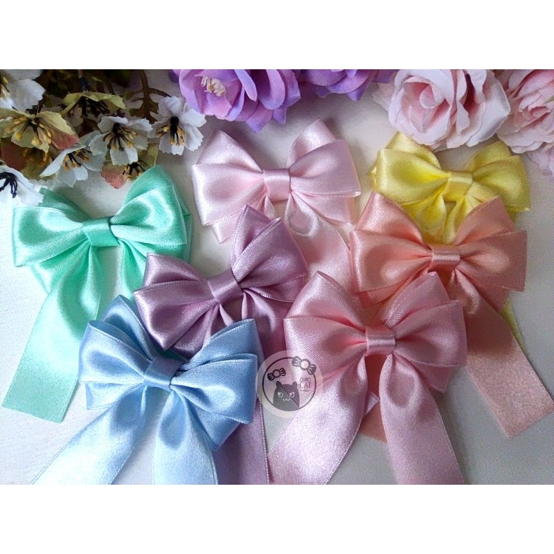 โบว์ติดผม ติดไปโรงเรียน สีพาสเทล