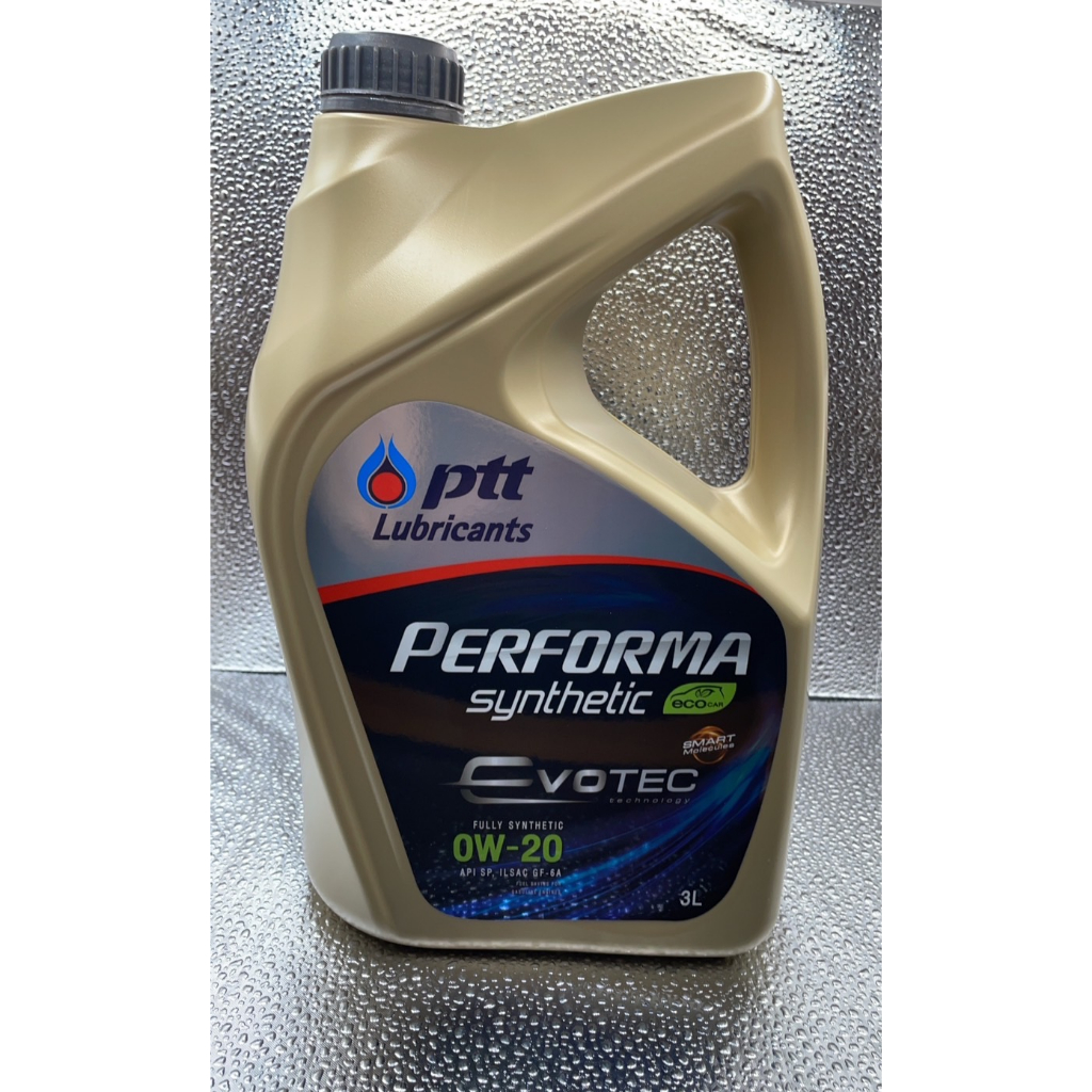 PTT ปตท. เบนซิน Performa Syn ECO 0W-20 SN (ขนาด 3 ลิตร หรือ 1 ลิตร 3 กระป๋อง ) สังเคราะห์ แท้ 100%