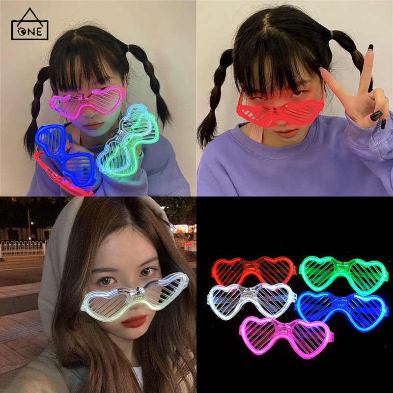 COD❤️พร้อมส่ง-แว่นตาเรืองแสงไฟกระพริบแฟชั่นบาร์ดิสโก้มีหลอดไฟLEDแว่นตาปาร์ตี้ผู้ชายและผู้หญิง-a.one