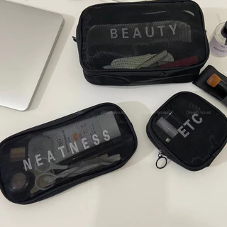 [🇹🇭จัดส่งวันนี้]กระเป๋าเครื่องสำอางค์ ความจุสูง เครื่องสำอางกระเป๋า Wash Bag แบบพกพา ผ้าตาข่าย