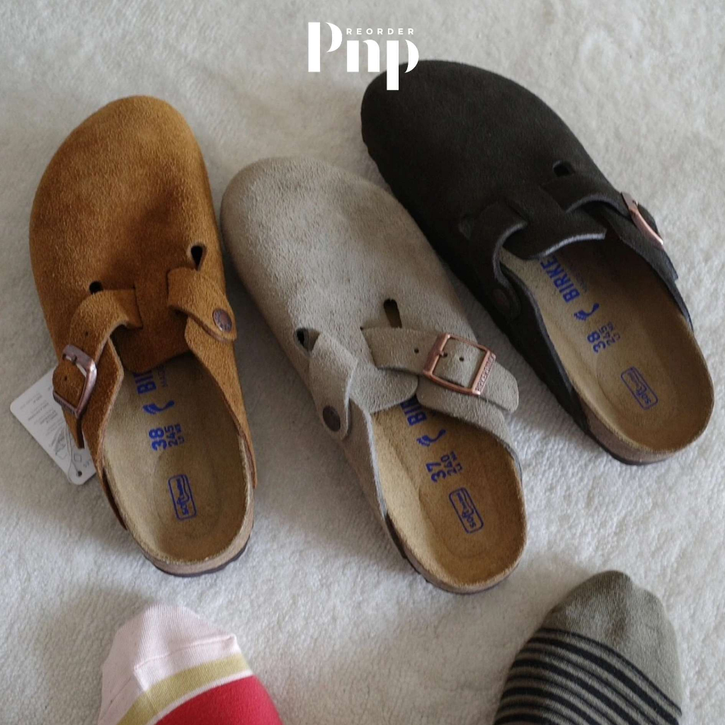 [ ส่วนลด30% 0816FASHDD ] พรี Birkenstock Boston หนังกลับ