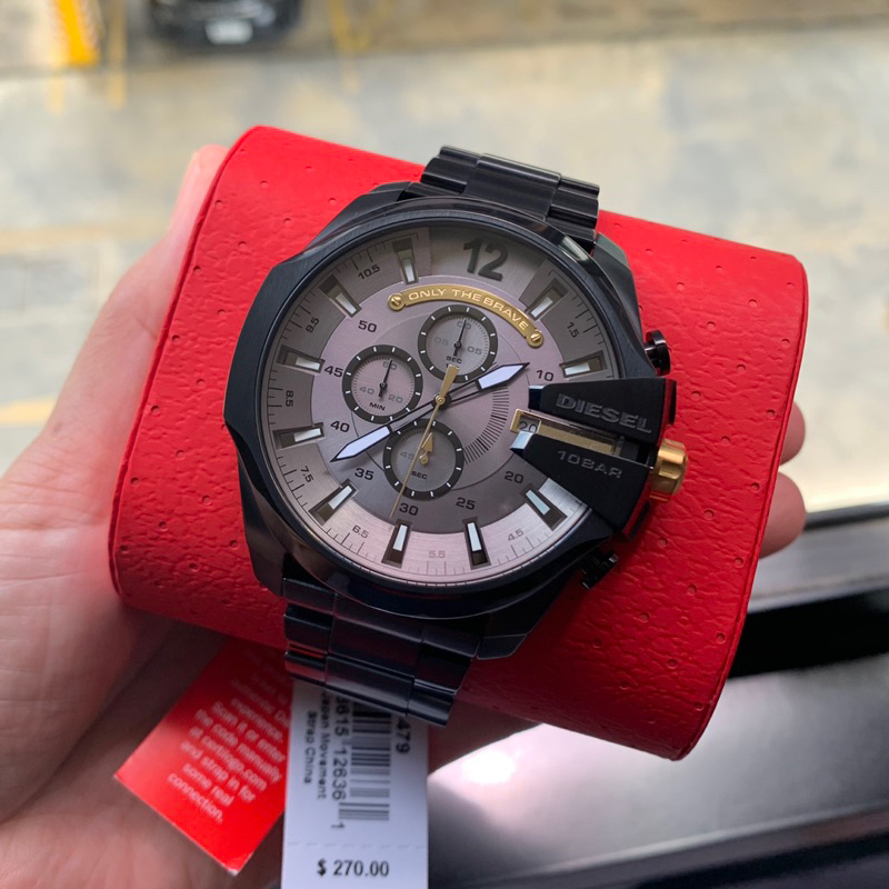 [[พร้อมส่ง📦แท้💯%]] Diesel Men's DZ4479 Mega Chief Analog Display Quartz Black Watch