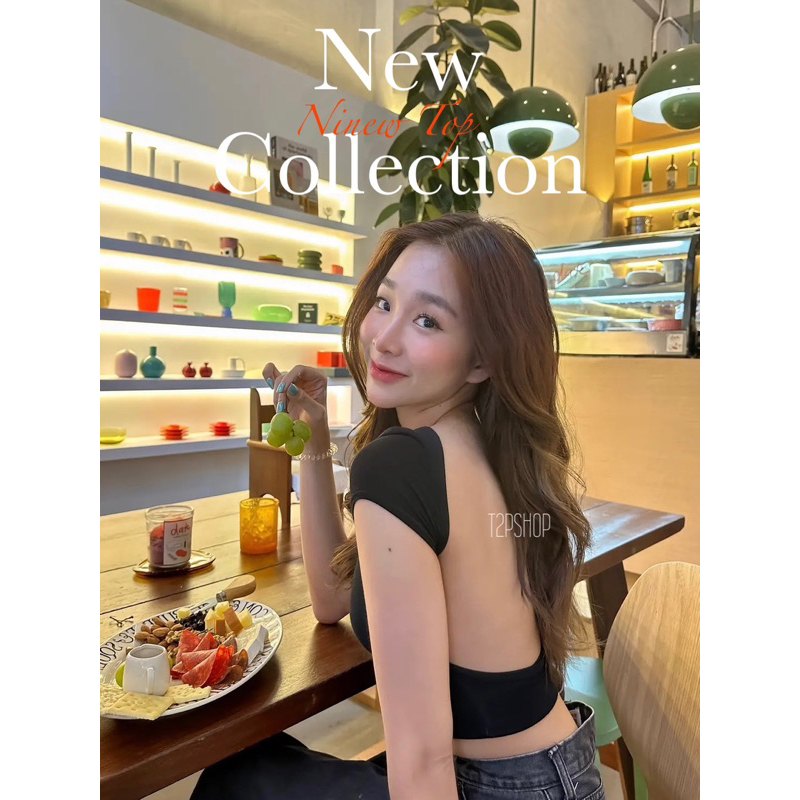 ➰Ninew top: นินิว ท็อป➰ เสื้อครอปโชว์หลัง งานเนื้อผ้าร่อง ใส่ได้ทั้งหน้าและหลัง แมทช์ชุดได้ง่าย