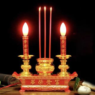 กระถางธูปไฟฟ้า CANDLE เทียนชาร์จไฟ/ใส่ถ่าน เชิงเทียนปลอม เทียนเสียบไฟ