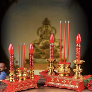 กระถางธูปไฟฟ้า CANDLE เทียนชาร์จไฟ/ใส่ถ่าน เชิงเทียนปลอม เทียนเสียบไฟ