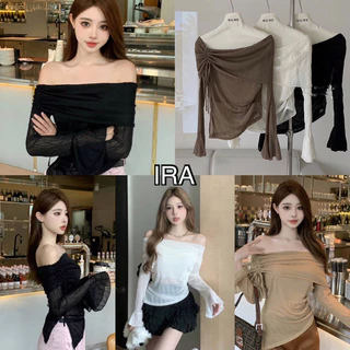 BY IRA (1372) Chiffon Tube Top เสื้อแขนยาวเปิดไหล่ ผ้าลูกไม้ทั้งตัวมีซับใน ให้ลุคผู้หญิงหวานๆ ใส่สบาย ไม่ร้อน