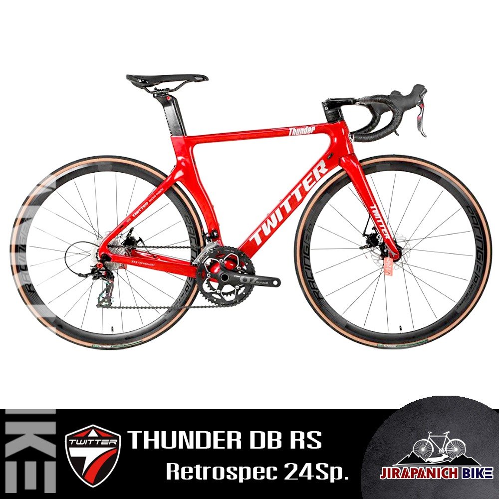 (ลดสูงสุด666.- พิมพ์HGSP666)จักรยานเสือหมอบ TWITTER รุ่น THUNDER DB RS 24 Sp. (ตัวถังคาร์บอน ,เกียร์ 24sp.)