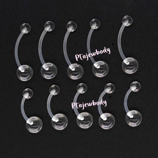 Silicone navel จิวสะดือซิลิโคนใส (เลือกความยาวได้) พร้อมส่งร้านไทย🇹🇭