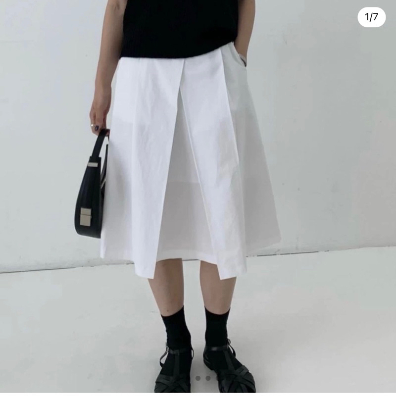 Anna skirt unique front pleat detail skirt made in korea something about us