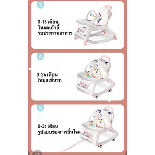 เปลโยกเด็ก มีเพลง แถมของเล่น เปลเด็กอ่อน ปรับโยกและมีล้อเลื่อนได้ สำหรับเด็ก0-3ขวบ