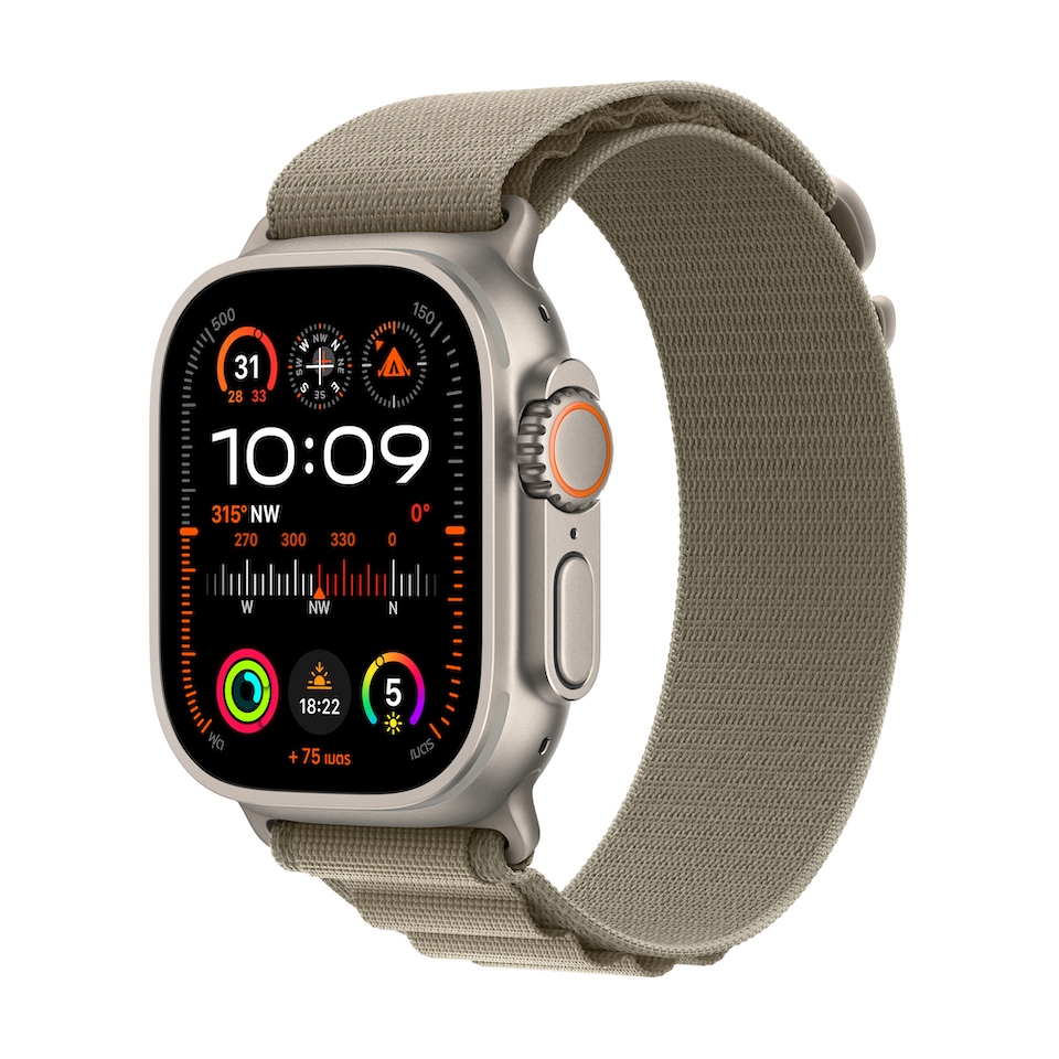 Apple Watch Ultra 2 GPS + Cellular, 49mm Titanium Case with Alpine Loop; iStudio by UFicon
