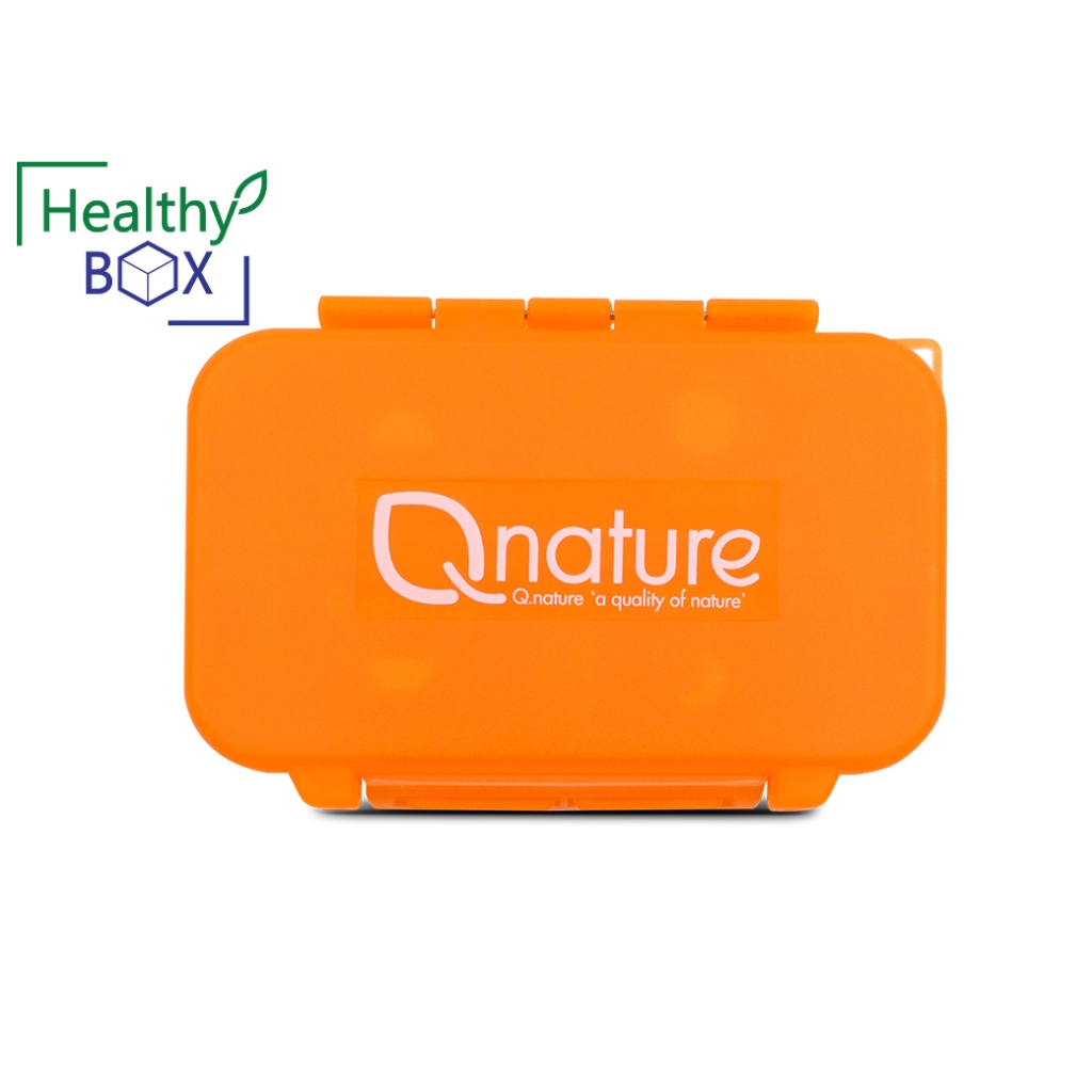 QNature สีส้ม ตลับใส่ยา 4 ช่อง พกพาสะดวก Q nature