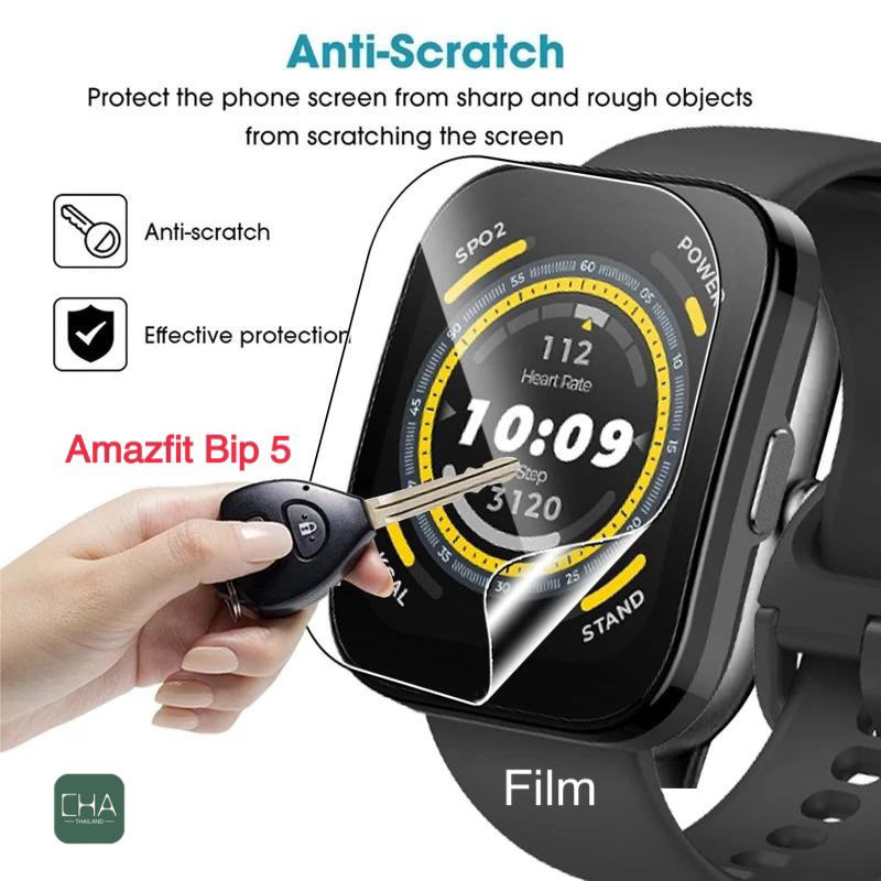 ฟิล์มป้องกันหน้าจอสำหรับ amazfit BIP 5สมาร์ทวอทช์ฟิล์มป้องกันแบบนิ่ม BIP 5 hydrogel ฟิล์มปกป้องเต็มรูปแบบ สำหรับ amazfit
