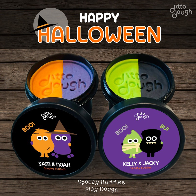 Ditto Happy Halloween homemade Play dough 🎃 แป้งโดว์ ฮาโลวีน ไร้สารกันบูด