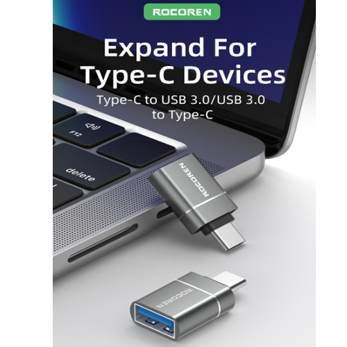 Rocoren อะแดปเตอร์แปลง OTG USB Type C ตัวผู้ เป็น USB A 3.0 ตัวเมีย สําหรับ MacBook Samsung S22 S20 