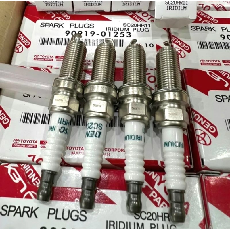 หัวเทียน 4หัว TOYOTA ALTIS ดูโอ้ ปี 2010-2018 YARIS ปี 2014-2018 SC20HR11 รหัส 90919-01253 แท้เบิกศูนย์