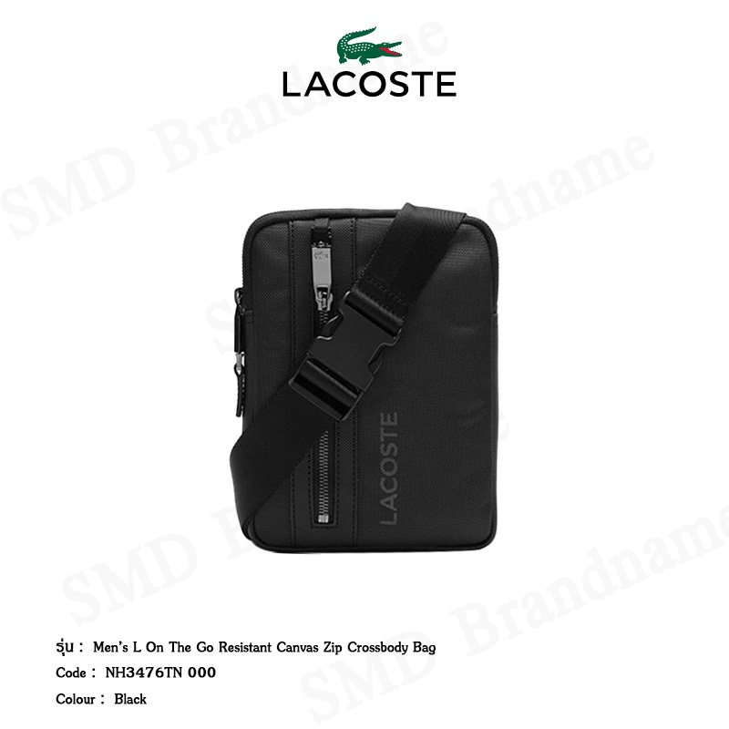 Lacoste กระเป๋าคาดอก รุ่น Men’s L On The Go Resistant Canvas Zip Crossbody Bag Code: NH3476TN 000