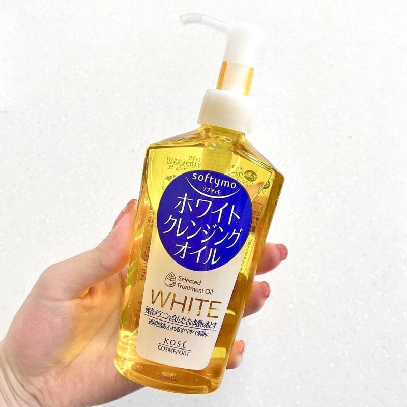 ออยล์เช็ดเครื่องสำอางค์โคเซ ปรับสีผิวขาวกระจ่างใส KOSE Softymo White Cleansing Oil 230 ml.