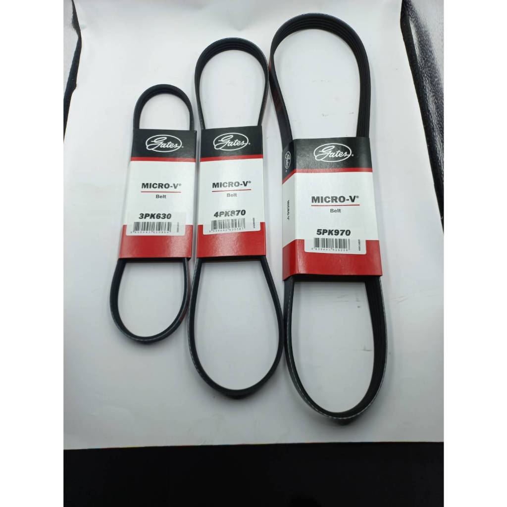 สายพาน Gates สายพานแอร์+ไดชาร์จ+เพาเวอร์  TOYOTA AE101  เครื่อง 4A-FE  ความยาวสายพาน 4PK-870 / 5PK-9