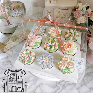 กล่องคัพเค้ก มี2,4,6,9,12 หลุม แบ่งขาย 1 ใบ พร้อมส่ง