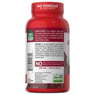 🆕(Exp.06/2027) พร้อมส่ง🔥Nature's Truth Organic Apple Cider Vinegar 120 Gummies เยลลี่ แอปเปิ้ลไซเดอร์ 120 เม็ด