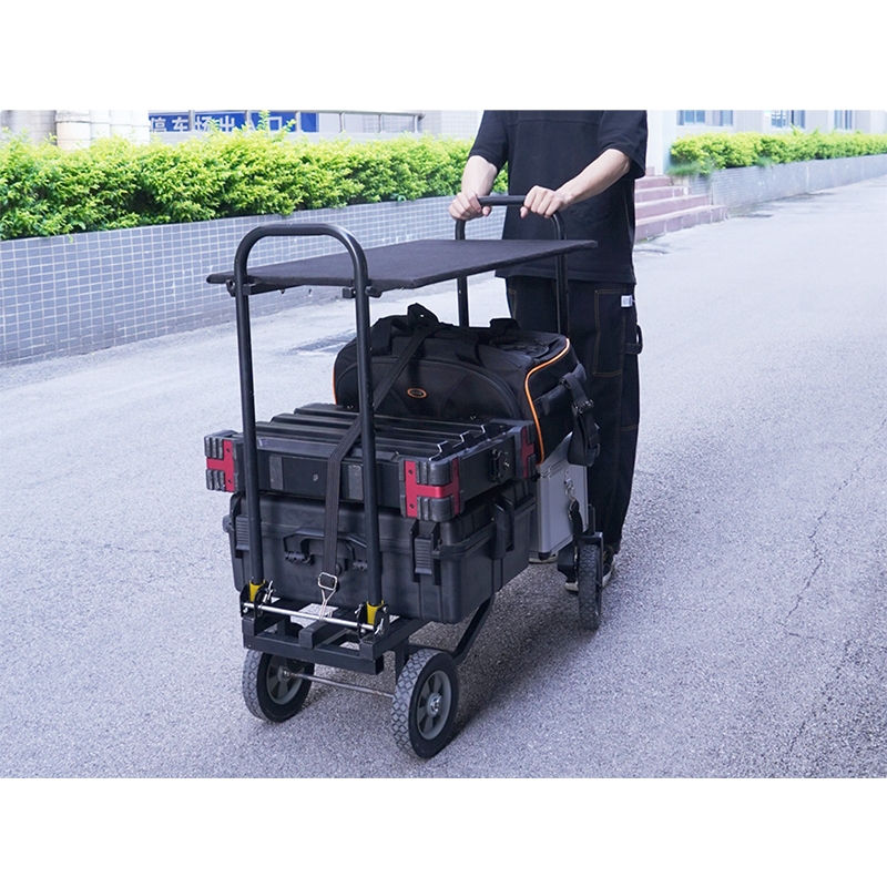 Greenbull Portable Video Production Camera Cart C90 รถเข็นกองถ่ายแบบพับเก็บได้สำหรับจัดเก็บอุปกรณ์ถ่ายทำภาพยนตร์กองถ่าย