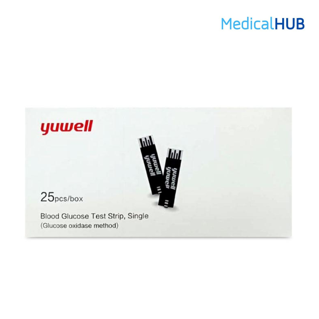 Yuwell  Blood Test Strip รุ่น Y330 แผ่นตรวจน้ำตาลในเลือดขนาด 25 ชิ้น จำนวน 1 กล่อง 21618