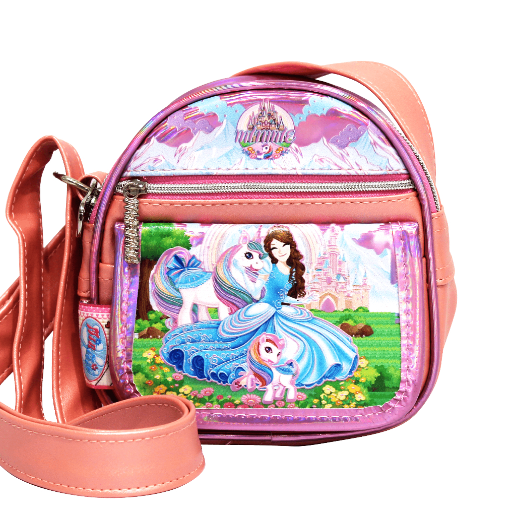 Minmie กระเป๋าสะพายข้าง Sling bag เจ้าหญิง 3 สี ทรงกลม-เหลี่ยม เหมาะสำหรับใช้งานได้ทุกวัน
