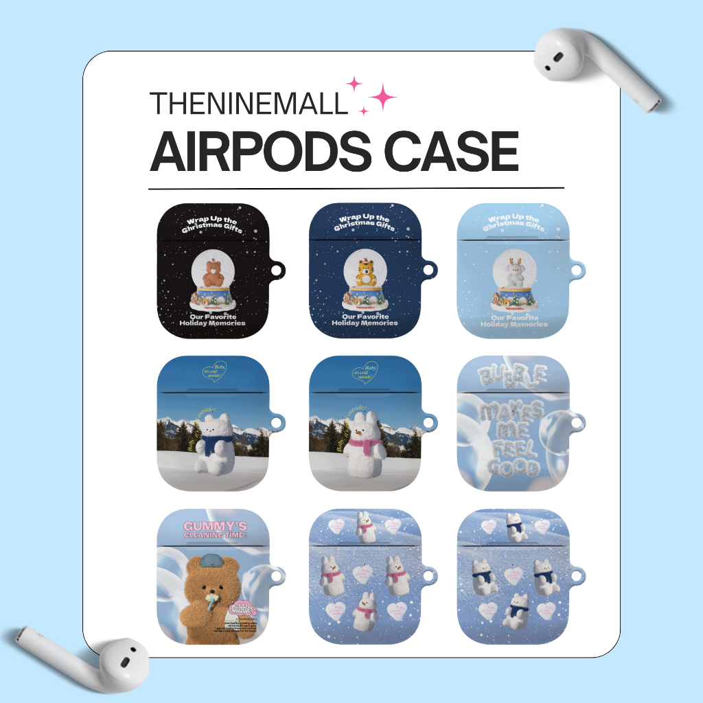 [พร้อมส่ง] യ. Theninemall Airpods 1/2 , pro , 3 Hard case • ของแท้จากเกาหลี (ของแถมหมด)
