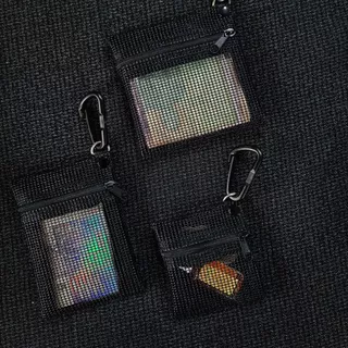 ฺBG24C กระเป๋าตาข่าย สำหรับ ใส่เหรียญ บัตรประจำตัว ATM ธนบัตร สิ่งของ ขนาดเล็ก มีหลายขนาด พร้อมตะขอเกี่ยว