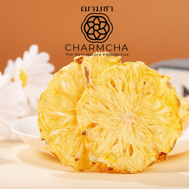 สับปะรดสไลด์ (Pineapple Slice Fruit Tea) สำหรับผสมใบชา ชงร่วมกันได้เลย Charmcha ฌามชา