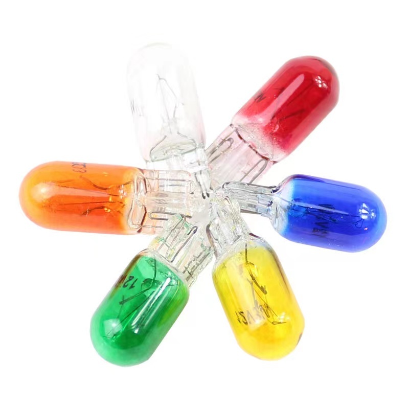 1 หลอด หลอดไส้ ขั้วเสียบ T10  หลอดไฟท้าย  หลอดไฟเบรค อย่างดี  5W 12V  1 ไส้  แบบเสียบ มีหลายสีให้เลือก