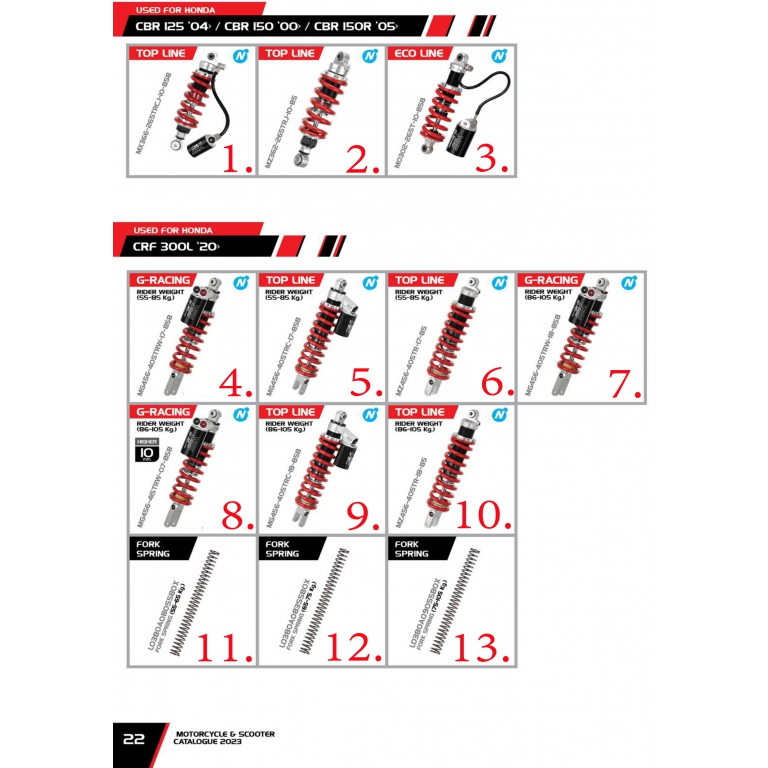 โช๊ค YSS USED FOR HONDA CBR / CRF / หมวดหมู่ : มอเตอร์ไซค์-รถยนต์ / โช๊คมอเตอร์ไซค์ YSS / HONDA