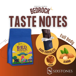 (รวมสู้นม!!!)เมล็ดกาแฟคั่วเข้ม BedRock และ Mellow Milk ไม่ติดเปรี้ยว โรบัสต้า+อราบิก้า โรงคั่วกาแฟซิกซ์สโต
