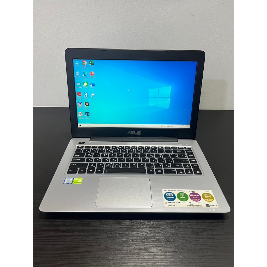 โน๊ตบุ๊คมือสอง Asus K456U Core I5 gen7 CPU up to 3.1GHz แรม 8gb ssd 128gb+hhd 1000gb เกม ตัดต่องานได